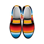 Ethnic Serape Blanket Pattern Print Black Slip On Shoes