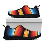 Ethnic Serape Blanket Pattern Print Black Sneakers