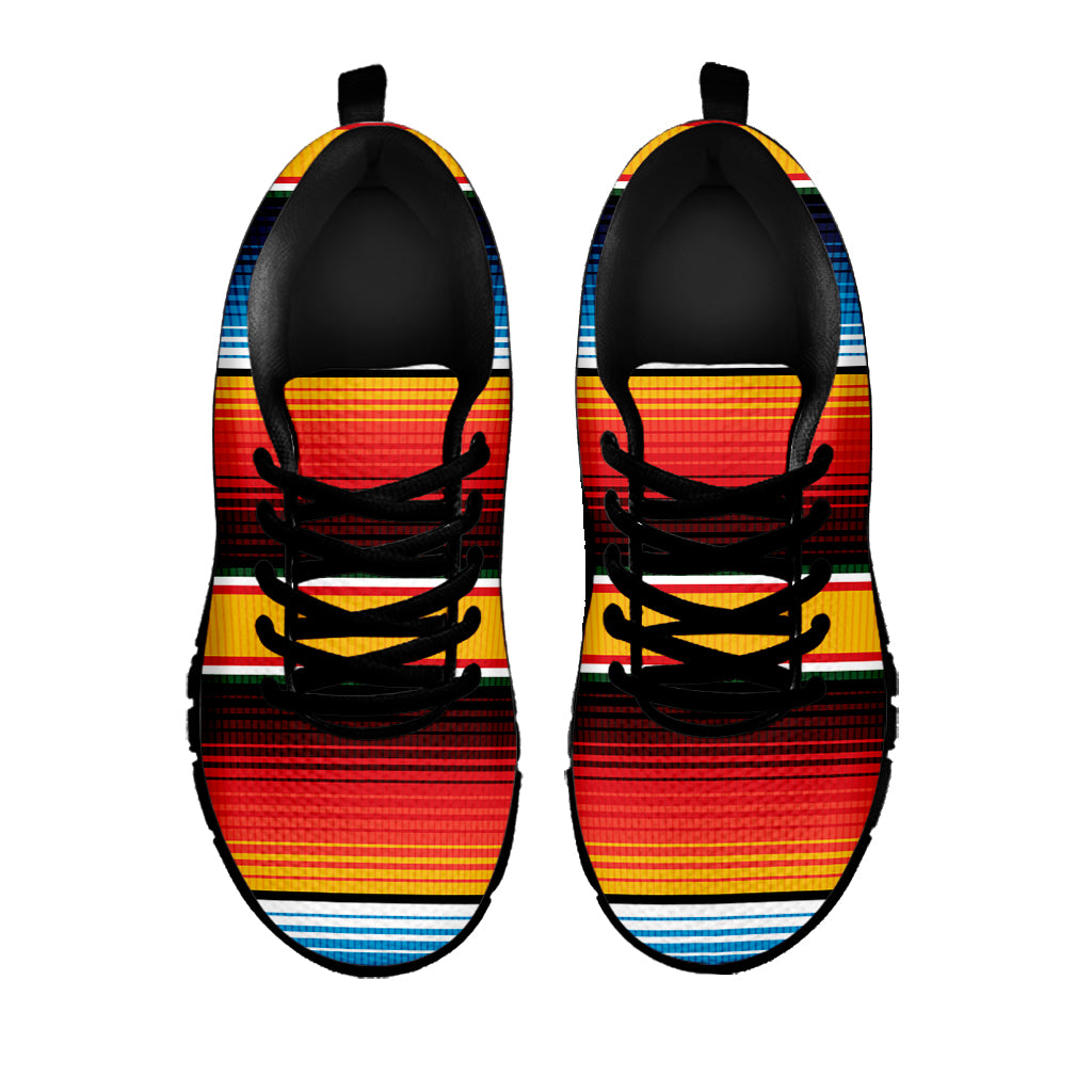 Ethnic Serape Blanket Pattern Print Black Sneakers