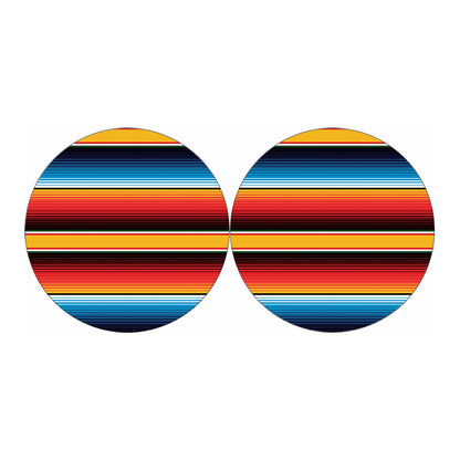 Ethnic Serape Blanket Pattern Print Car Coasters