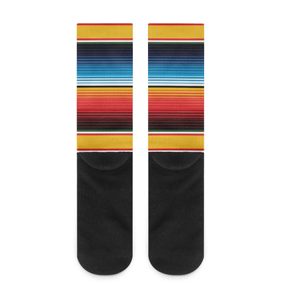 Ethnic Serape Blanket Pattern Print Crew Socks