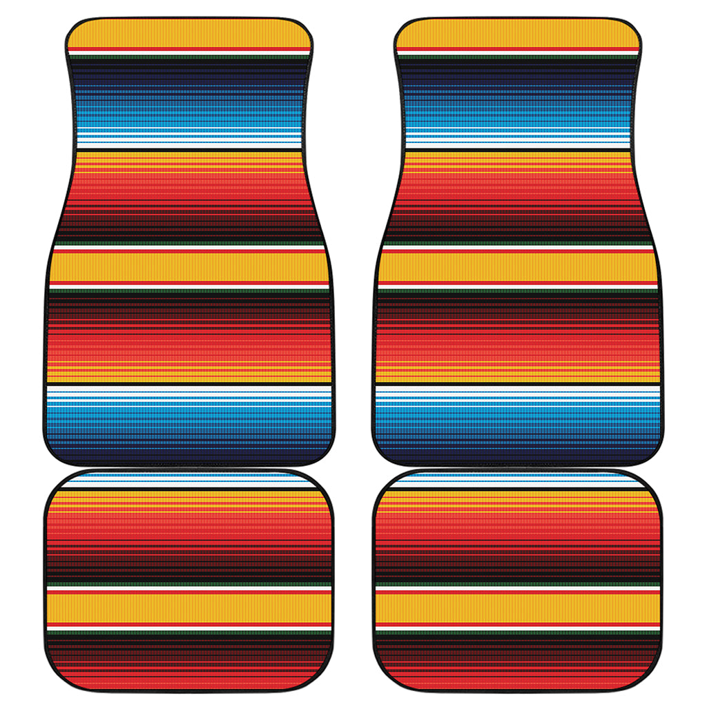 Ethnic Serape Blanket Pattern Print Front and Back Car Floor Mats