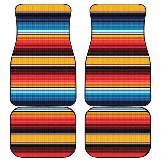 Ethnic Serape Blanket Pattern Print Front and Back Car Floor Mats