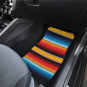 Ethnic Serape Blanket Pattern Print Front and Back Car Floor Mats