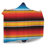 Ethnic Serape Blanket Pattern Print Hooded Blanket