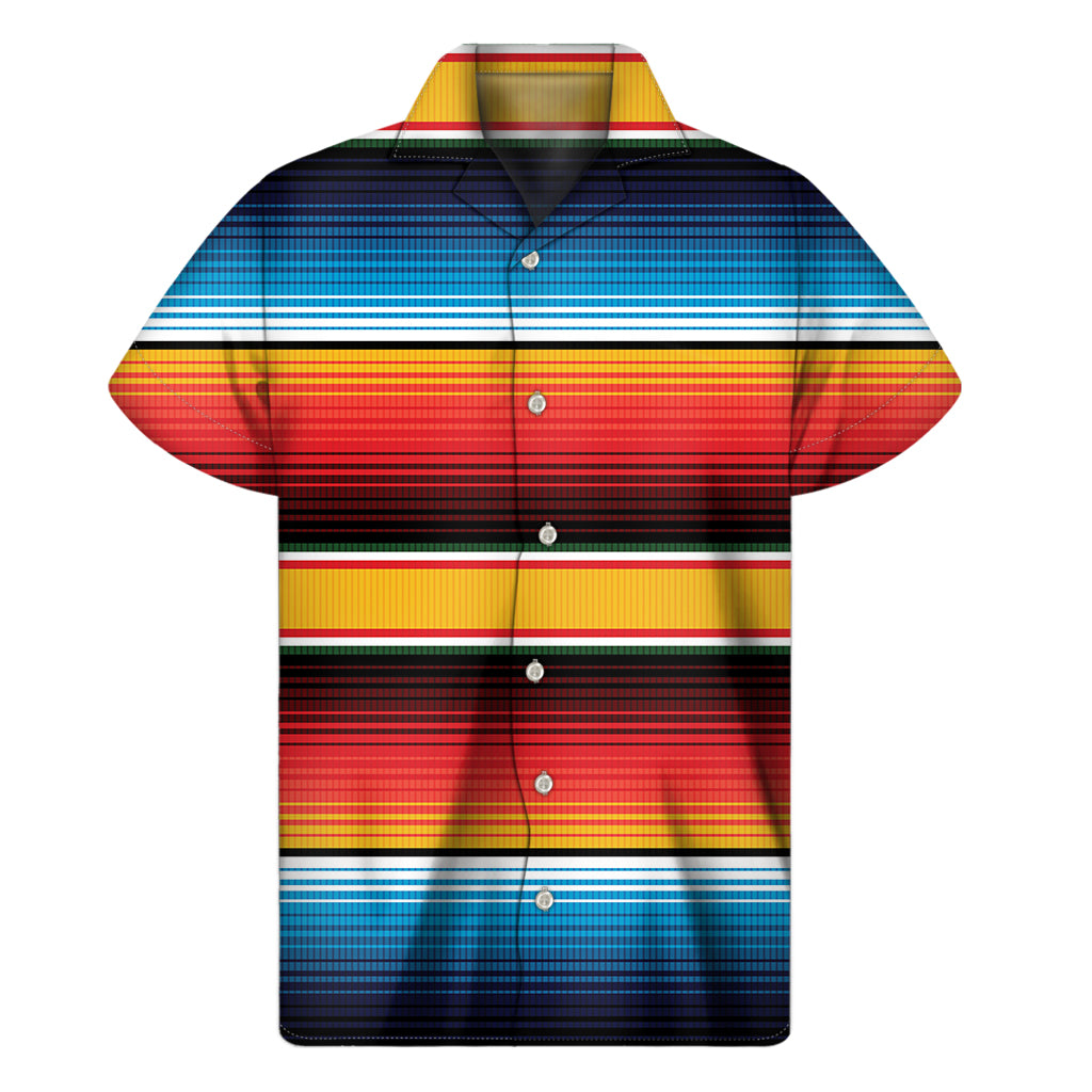 Ethnic Serape Blanket Pattern Print Men's Short Sleeve Shirt