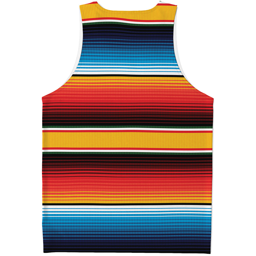 Ethnic Serape Blanket Pattern Print Men's Tank Top