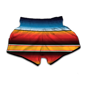 Ethnic Serape Blanket Pattern Print Muay Thai Boxing Shorts