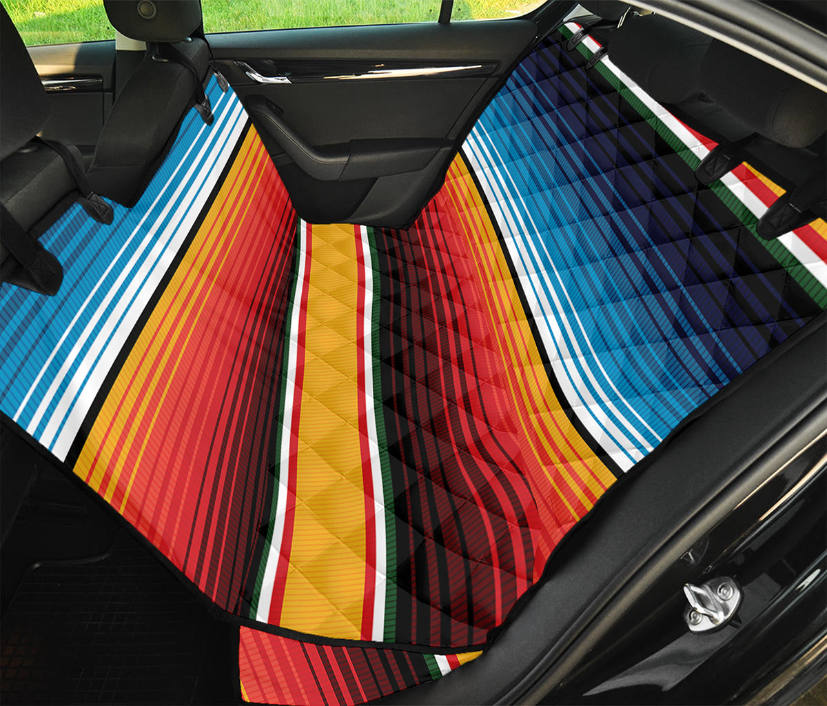 Ethnic Serape Blanket Pattern Print Pet Car Back Seat Cover