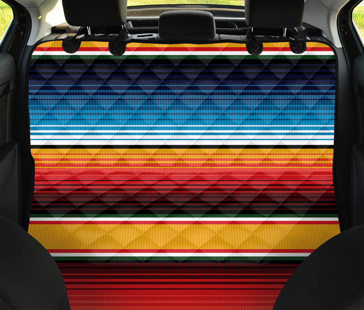 Ethnic Serape Blanket Pattern Print Pet Car Back Seat Cover