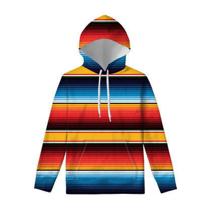 Ethnic Serape Blanket Pattern Print Pullover Hoodie