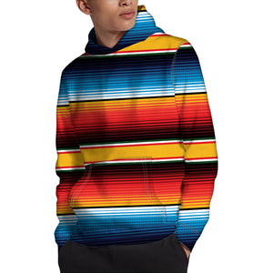 Ethnic Serape Blanket Pattern Print Pullover Hoodie