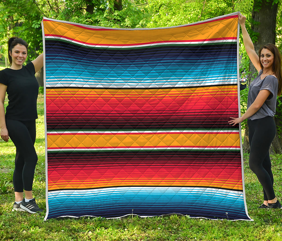 Ethnic Serape Blanket Pattern Print Quilt