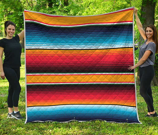 Ethnic Serape Blanket Pattern Print Quilt