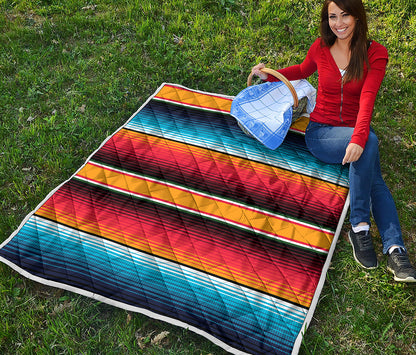 Ethnic Serape Blanket Pattern Print Quilt