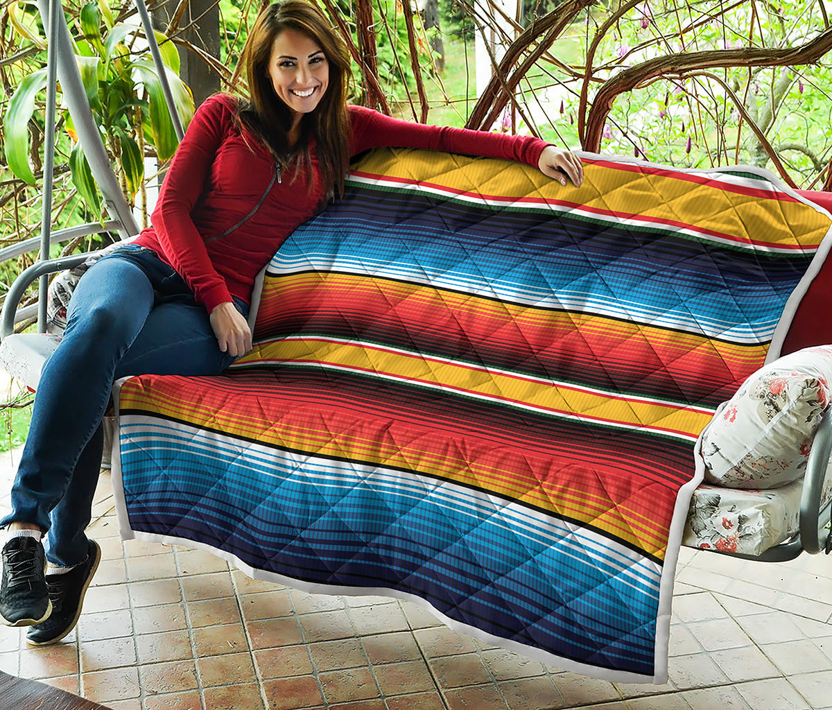 Ethnic Serape Blanket Pattern Print Quilt