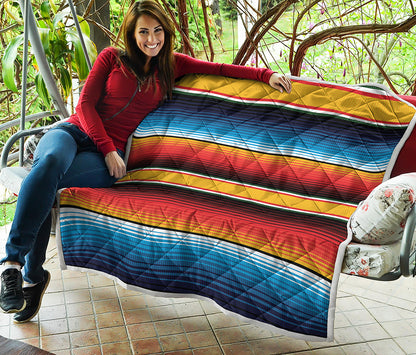 Ethnic Serape Blanket Pattern Print Quilt