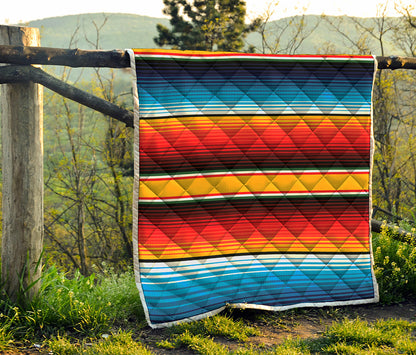 Ethnic Serape Blanket Pattern Print Quilt