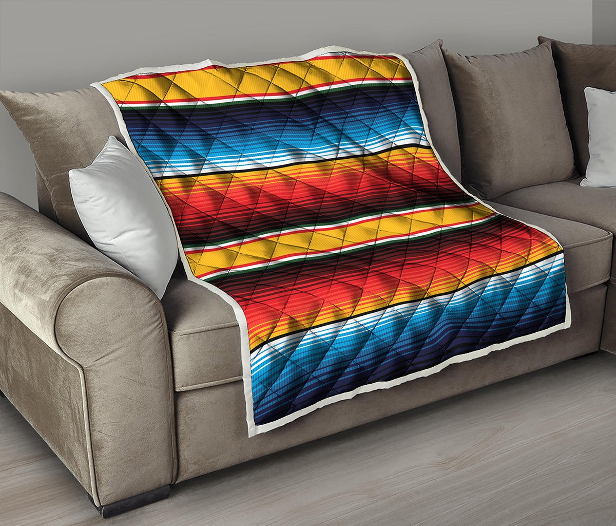 Ethnic Serape Blanket Pattern Print Quilt