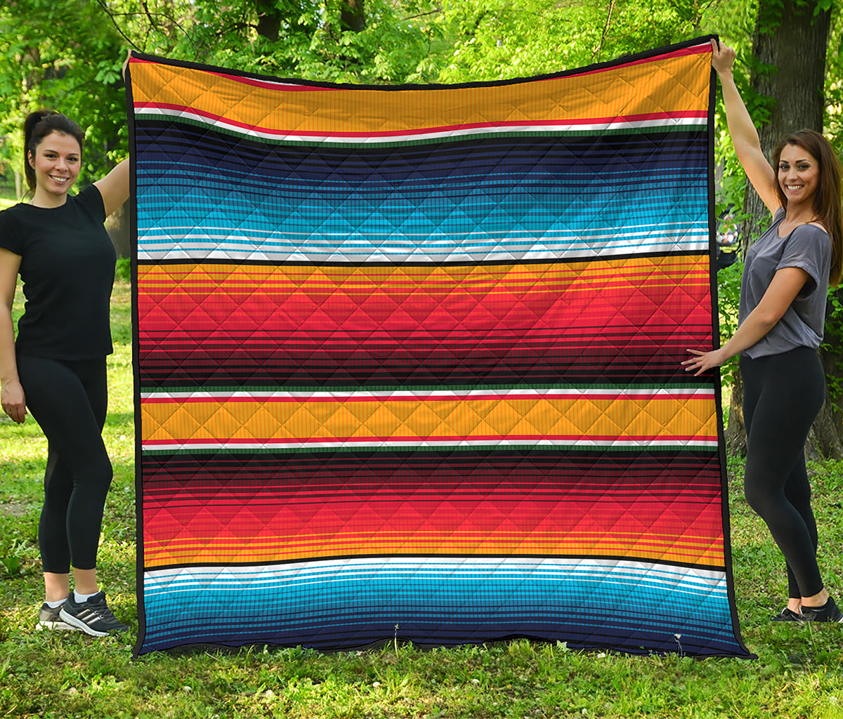 Ethnic Serape Blanket Pattern Print Quilt