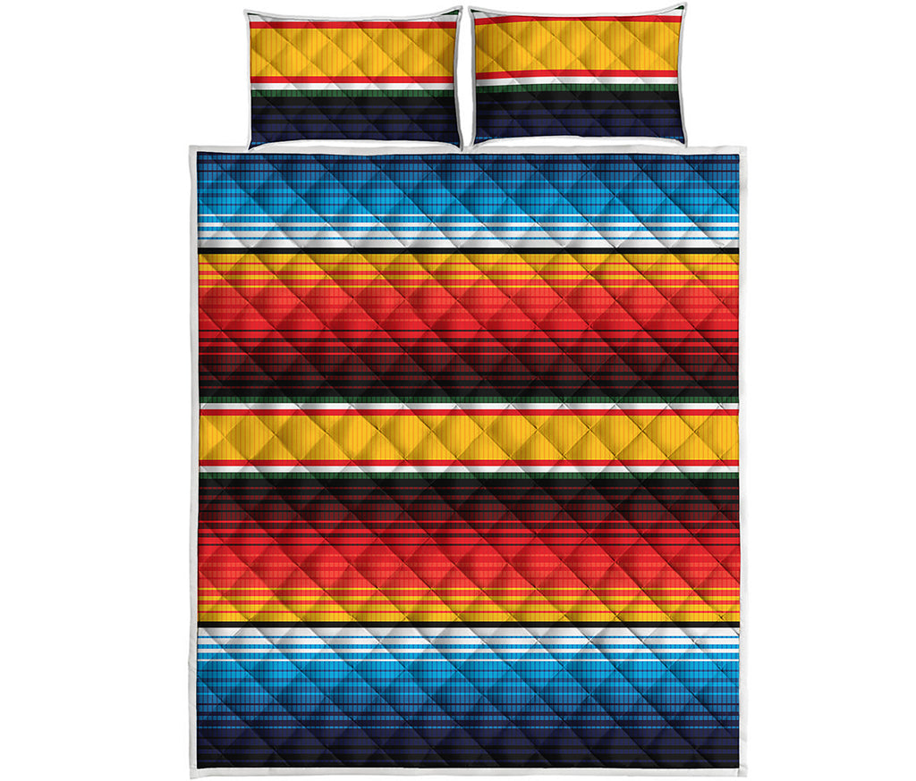 Ethnic Serape Blanket Pattern Print Quilt Bed Set