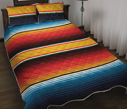 Ethnic Serape Blanket Pattern Print Quilt Bed Set