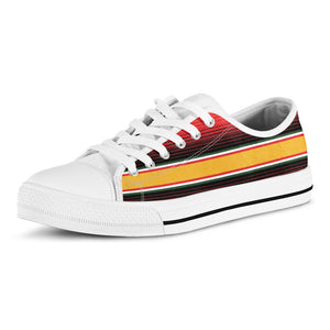 Ethnic Serape Blanket Pattern Print White Low Top Shoes