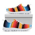 Ethnic Serape Blanket Pattern Print White Running Shoes