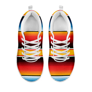 Ethnic Serape Blanket Pattern Print White Sneakers