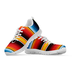 Ethnic Serape Blanket Pattern Print White Sneakers