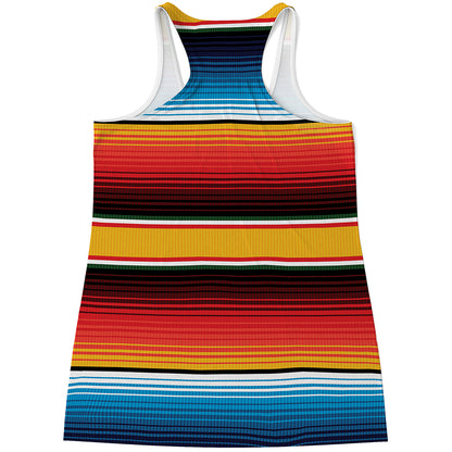 Ethnic Serape Blanket Pattern Print Women's Racerback Tank Top