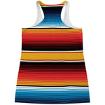 Ethnic Serape Blanket Pattern Print Women's Racerback Tank Top