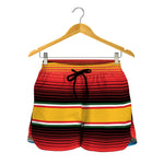 Ethnic Serape Blanket Pattern Print Women's Shorts