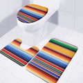 Ethnic Serape Blanket Stripe Print 3 Piece Bath Mat Set