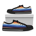 Ethnic Serape Blanket Stripe Print Black Low Top Sneakers