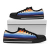 Ethnic Serape Blanket Stripe Print Black Low Top Shoes