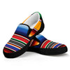 Ethnic Serape Blanket Stripe Print Black Slip On Shoes