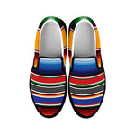 Ethnic Serape Blanket Stripe Print Black Slip On Shoes