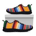 Ethnic Serape Blanket Stripe Print Black Running Shoes