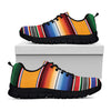 Ethnic Serape Blanket Stripe Print Black Sneakers