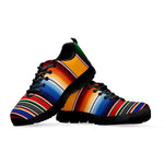 Ethnic Serape Blanket Stripe Print Black Sneakers