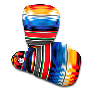 Ethnic Serape Blanket Stripe Print Boxing Gloves