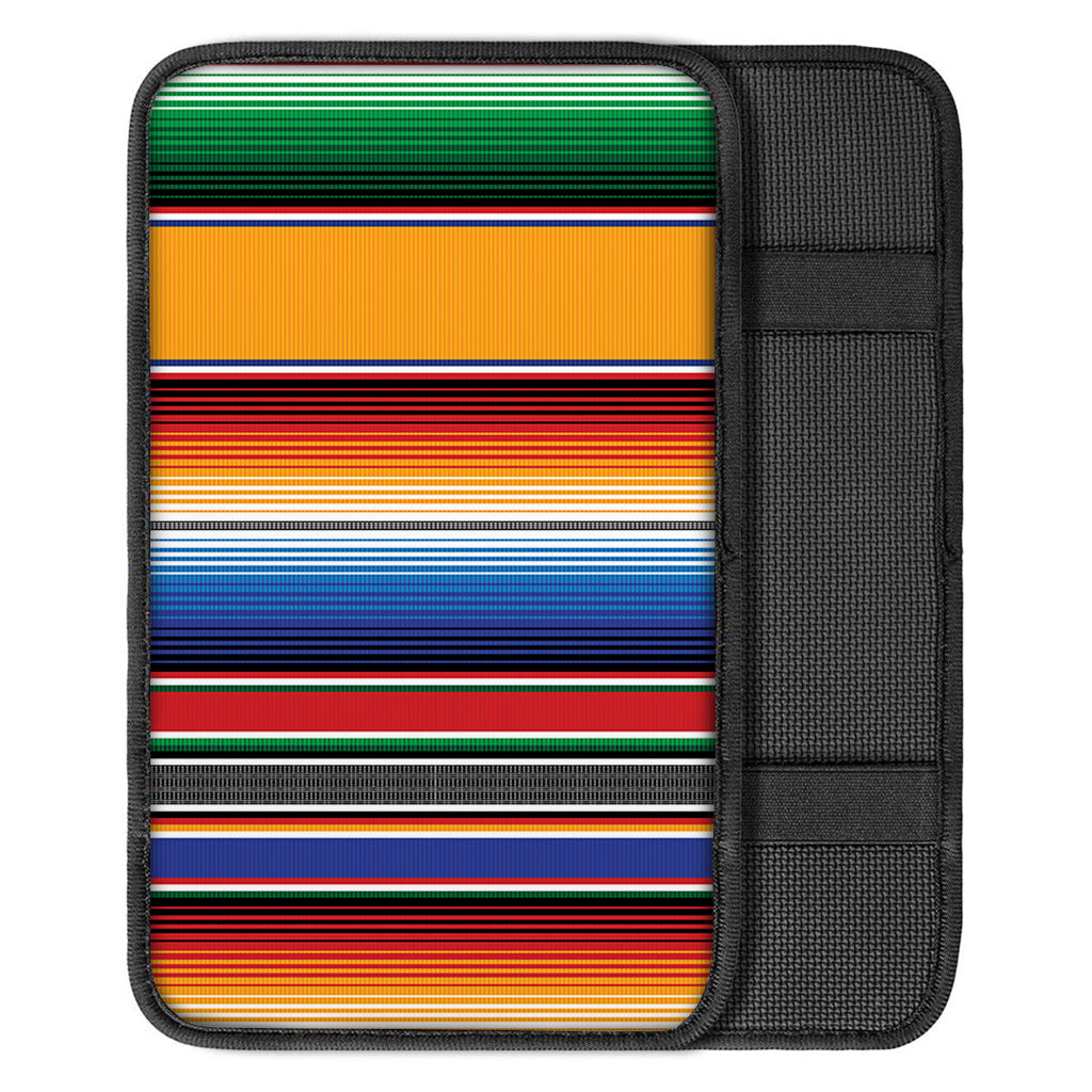 Ethnic Serape Blanket Stripe Print Car Center Console Cover