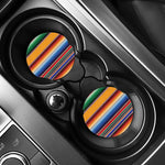 Ethnic Serape Blanket Stripe Print Car Coasters