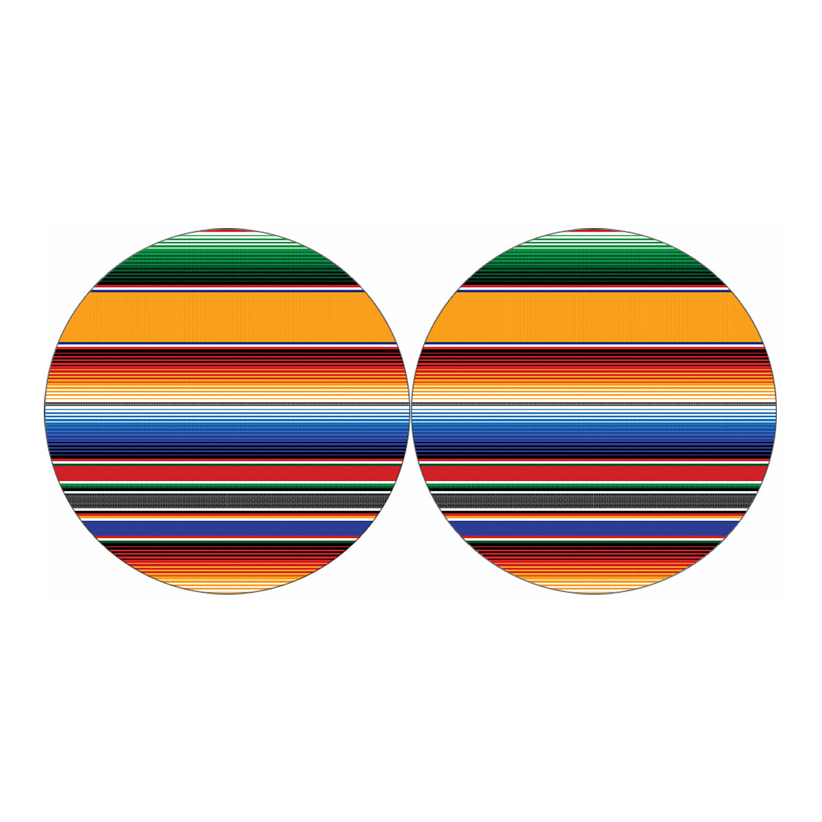 Ethnic Serape Blanket Stripe Print Car Coasters