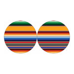 Ethnic Serape Blanket Stripe Print Car Coasters
