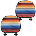 Ethnic Serape Blanket Stripe Print Car Headrest Covers