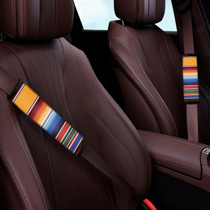 Ethnic Serape Blanket Stripe Print Car Seat Belt Covers