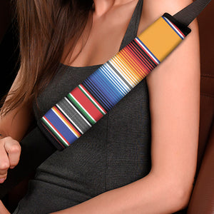 Ethnic Serape Blanket Stripe Print Car Seat Belt Covers