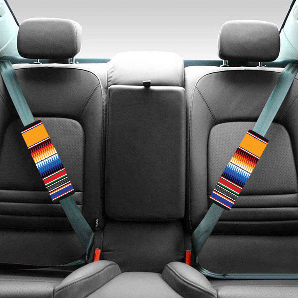 Ethnic Serape Blanket Stripe Print Car Seat Belt Covers